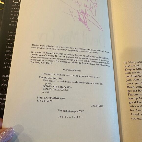 Signed! Devil May Cry Book 11 by Sherrilyn Kenyon: author signed 1st edition - Picture 7 of 11